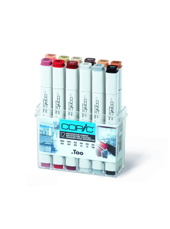 Set of 12 COPIC markes architecture