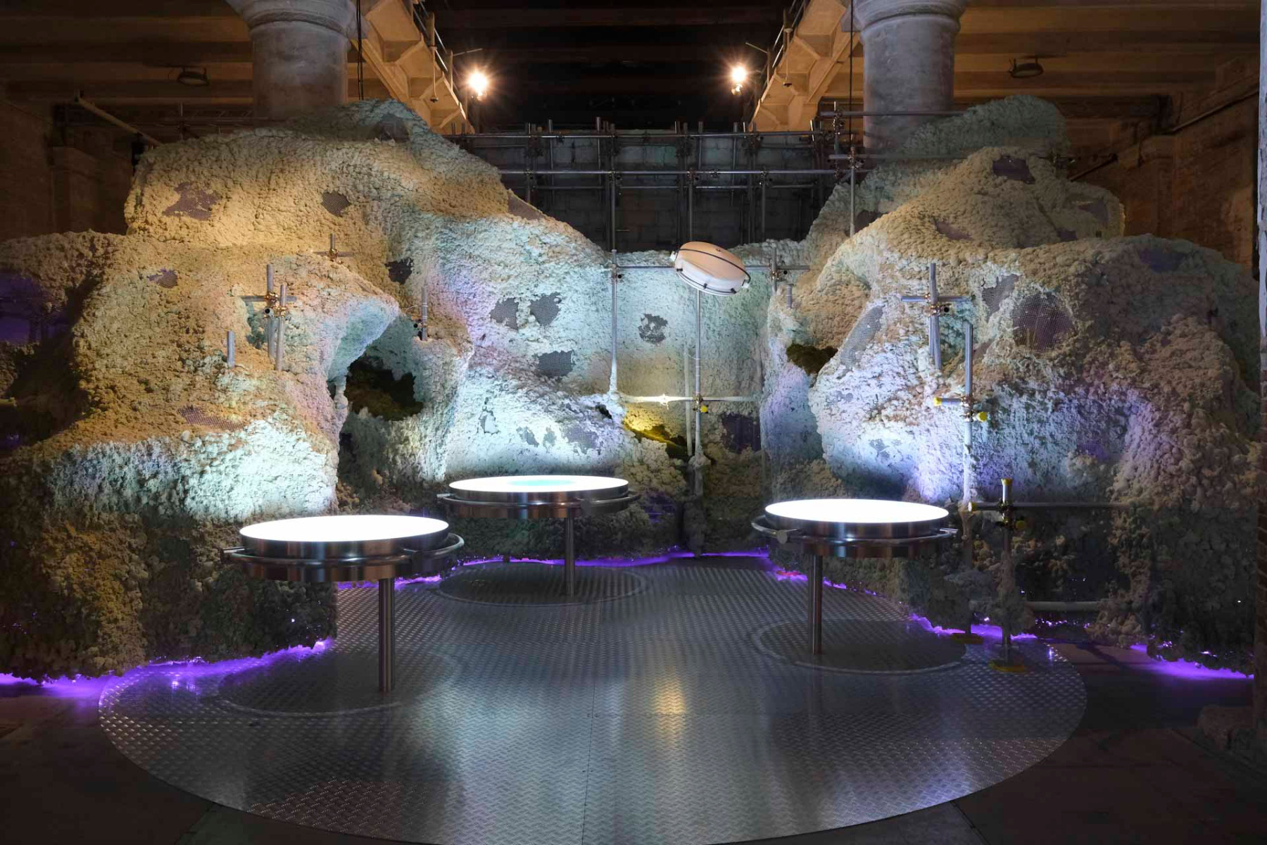 „The Other Side of the Hill“ heißt diese Installation gleich zu Beginn der Hauptausstellung im Arsenal von Venedig. Konzipiert wurde sie von Geoffrey West, Roberto Kolter, Beatriz Colomina, Mark Wigley und Patricia Urquiola. © Jakob Schoof