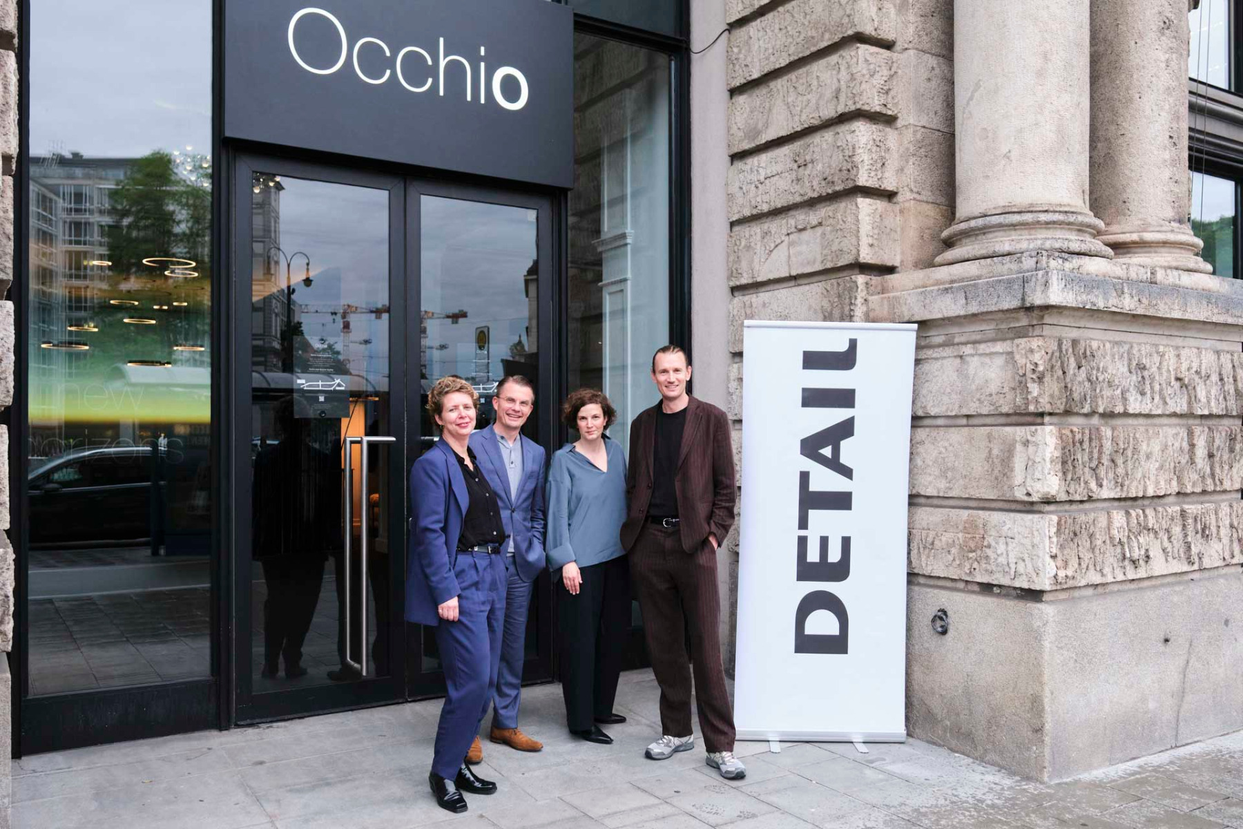 von links: Franziska Meisel, Robert Platje, Jeanette Kunsmann und Søren Pihlmann beim Klima Forum am 5. Juni 2025 im Occhio Experience Center, © Tim Petersen