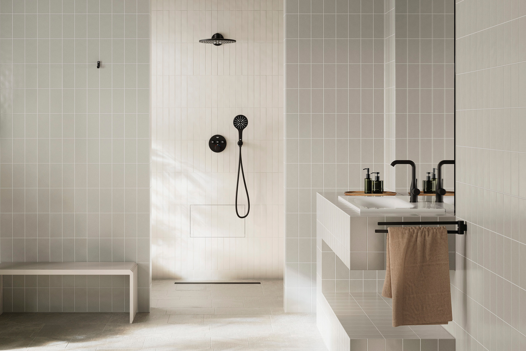 Das Rapido Heat Recovery von Grohe ist ein Unterputzsystem, das eine effiziente Nutzung der Restwärme aus dem Abwasser ermöglicht. © Grohe