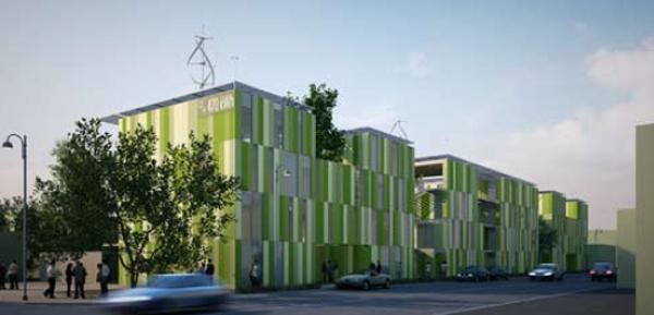 Vista dalla strada, fronte esposto a nord.