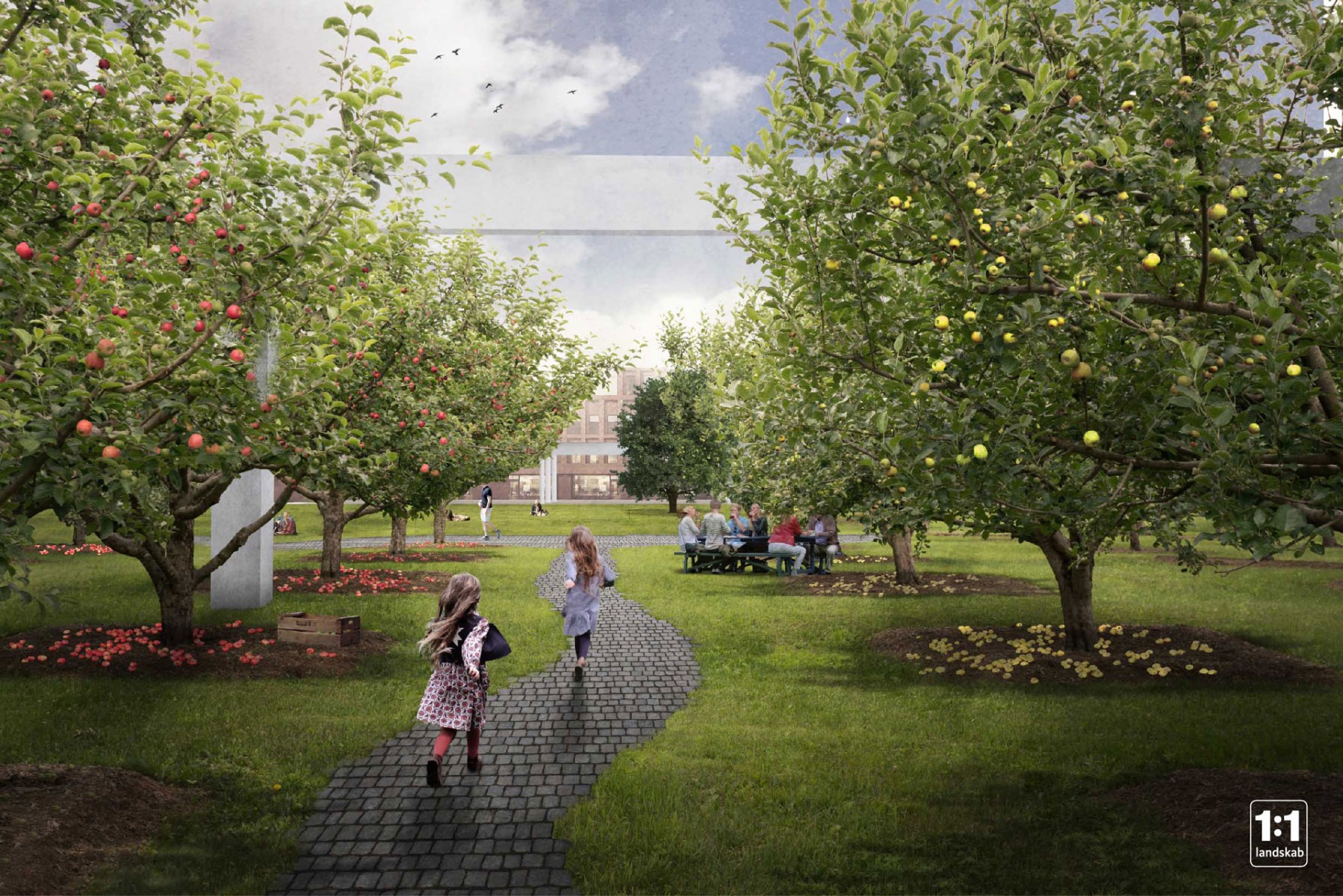 Obstb&#xE4;ume&#x20;sind&#x20;die&#x20;Hauptdarsteller&#x20;nach&#x20;der&#x20;Idee&#x20;der&#x20;Landschaftsarchitekten.&#x20;&#xA9;&#x20;1&#x3A;1&#x20;Landskab