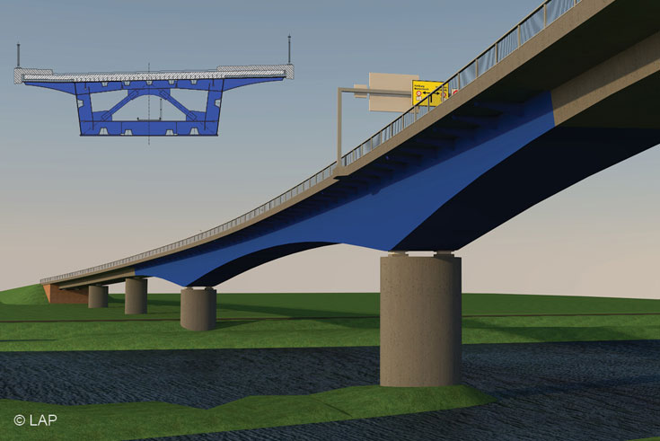 Foto: MainbrückeGemünden ©LAP;Querschnitt ©MCEGmbH