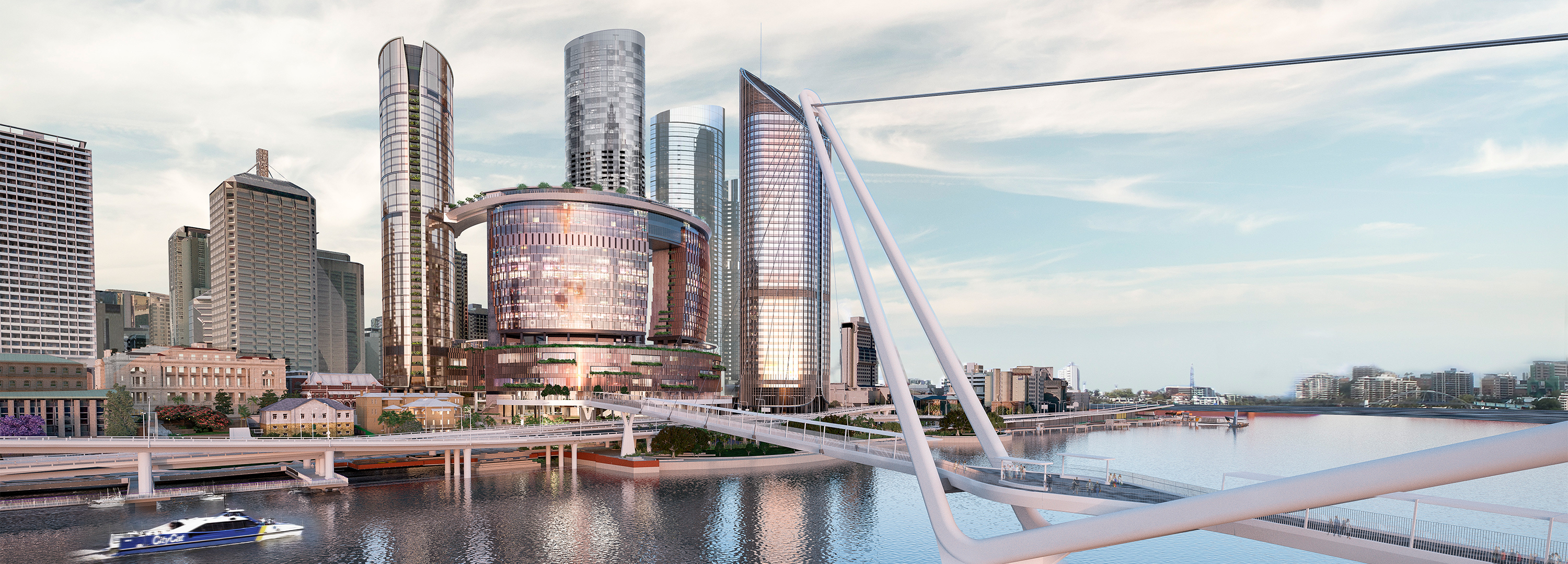 Die Fertigstellung des Projekts mit rund 2 000 Apartments, 1 000 Hotelzimmern sowie 50 Restaurants ist für 2024 geplant; Rendering: Cottee Parker Architects Pty Ltd
