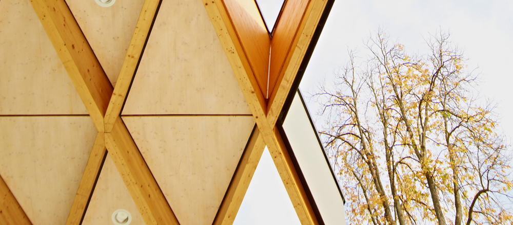 Rautenförmiger Trägerrost: Mehrzweckhalle in Neckartailfingen