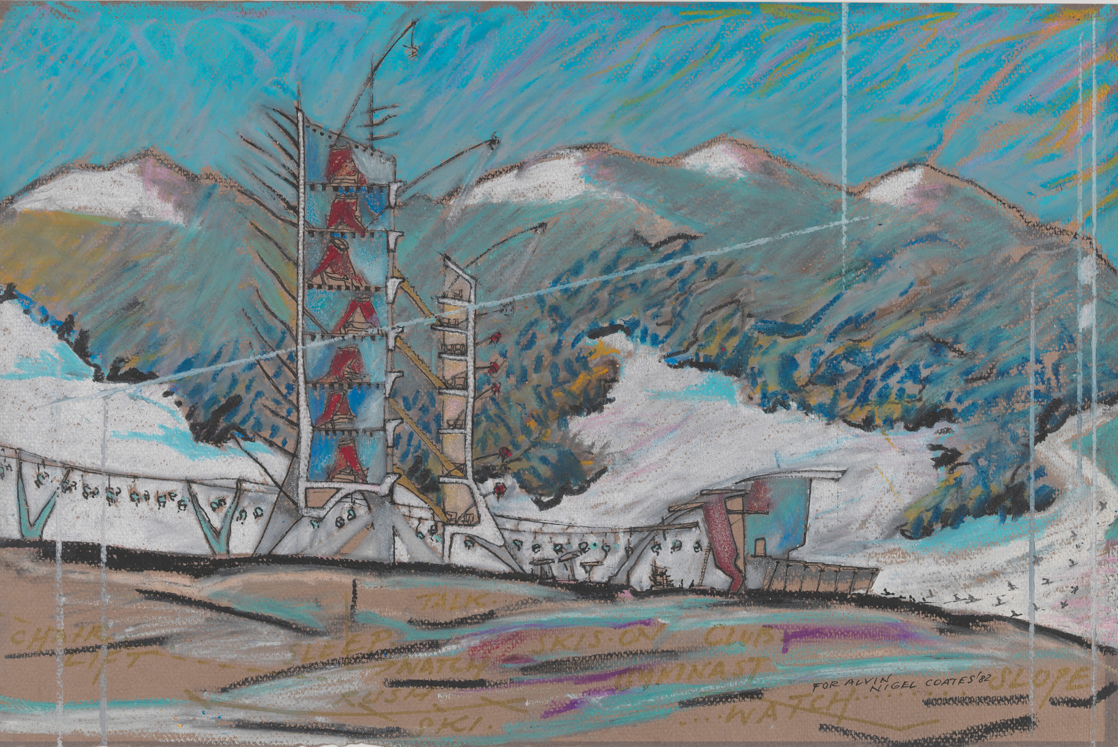 Bild, Grafik: © Nigel Coates, Ski Station, 1982