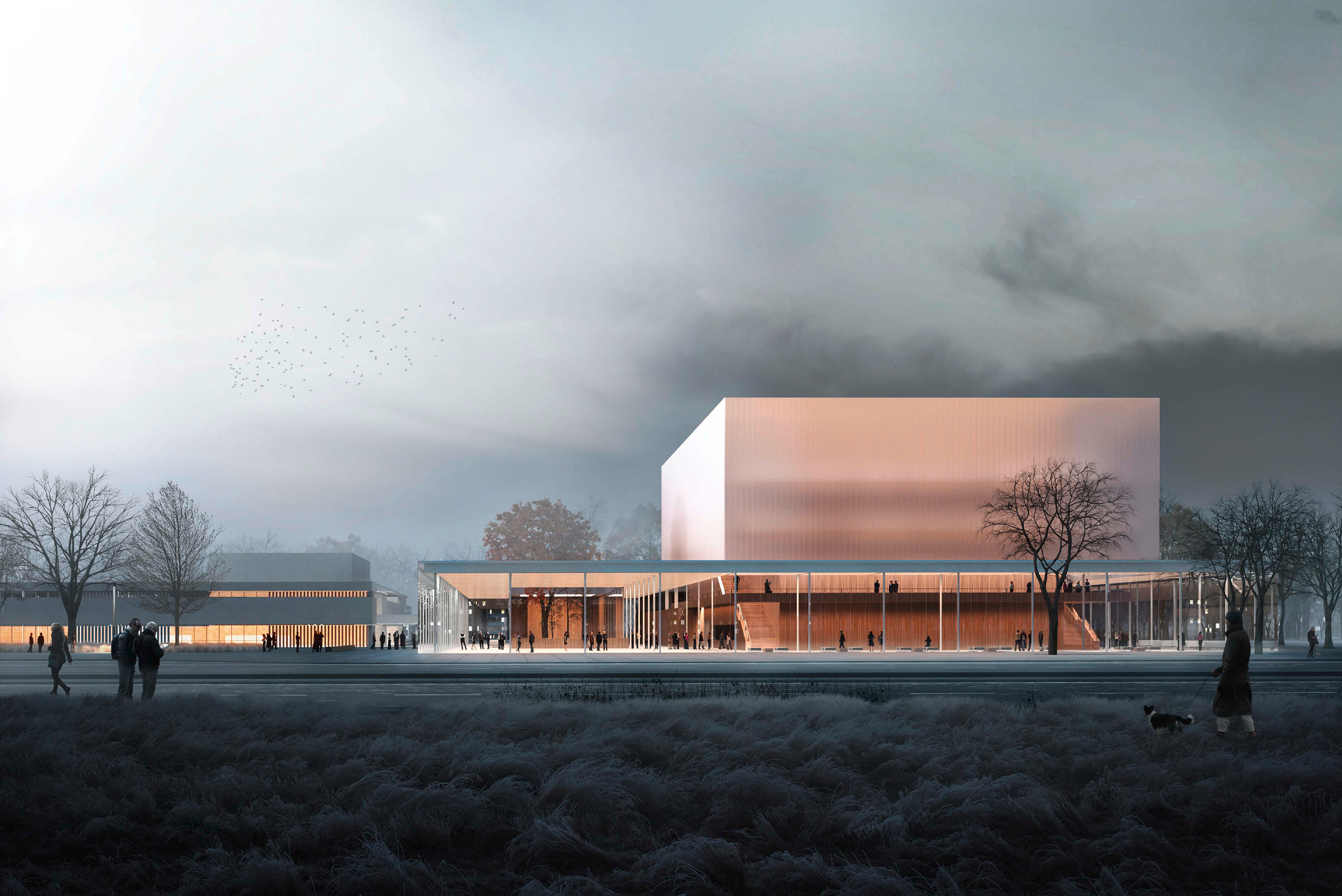 Rendering, Grafik: Johannes Kappler Architektur und Städtebau in Arbeitsgemeinschaft mit Super Future Collective und Topotek 1 (1. Preis)