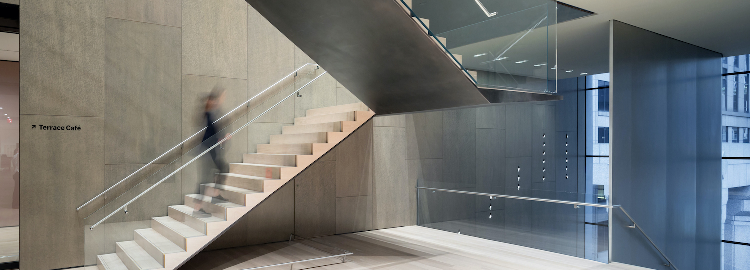 Interior view of The Museum of Modern Art, Fifth Floor Stair. Image: Iwan Baan, VG Bild-Kunst, Bonn 2019