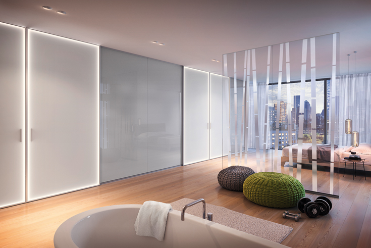 Illuminierte Gleittüren