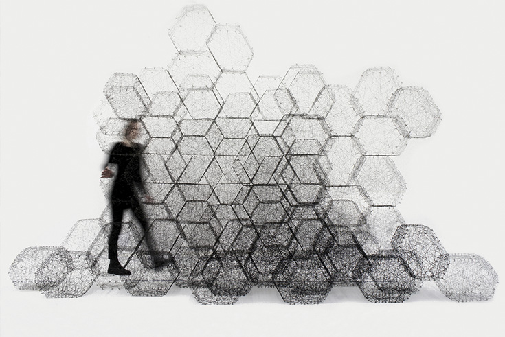 Modulare Wand in Wickeltechnik geformt (Foto: weißensee kunsthochschule berlin / Rapp, Unger, Kycia)