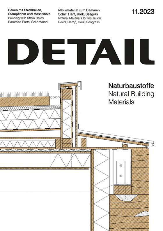 The new DETAIL cover of the November issue 11.2023. The theme of natural building materials. 