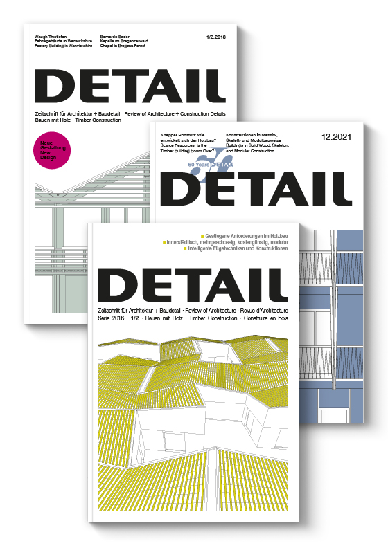 On the cover, you can see the compilation of three different issues brought together under the theme of Building with wood.