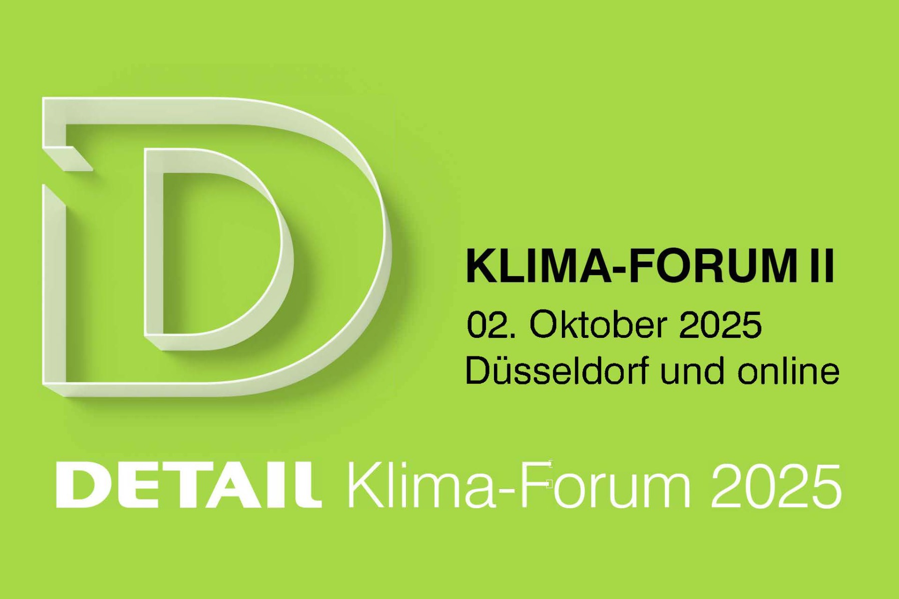 DETAIL Klima-Forum Düsseldorf am 02. Oktober 2025