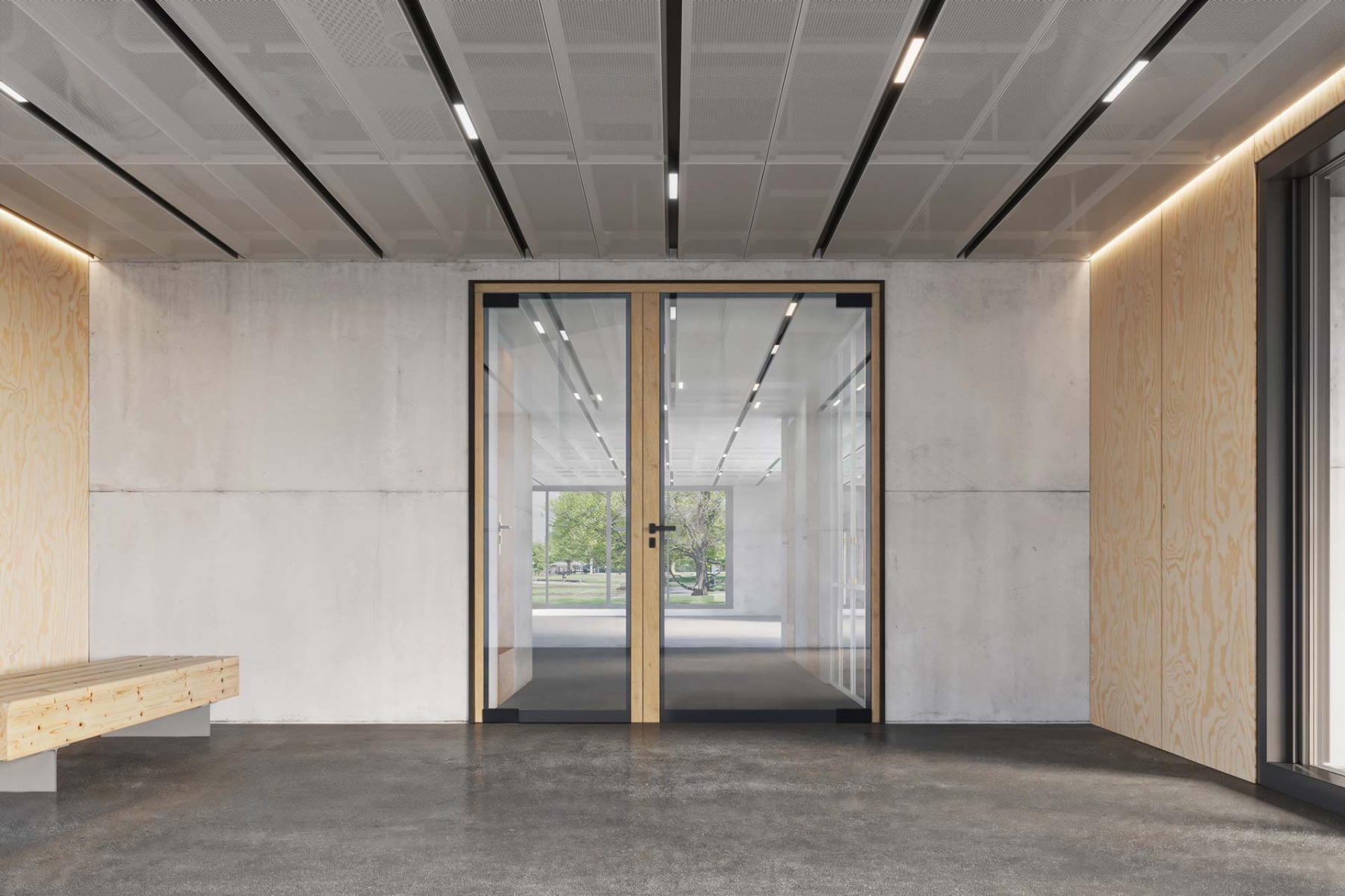 Hoba Frameless Typ 2M Brandschutztür. © Werkbild HOBA