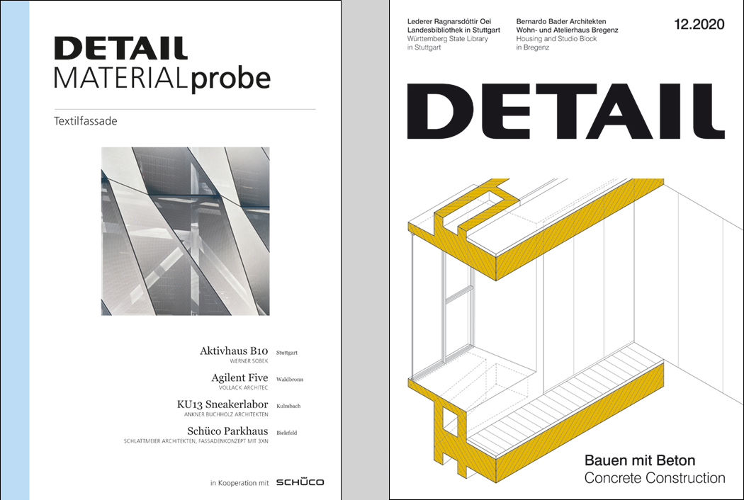 Materialprobe: Textilfassade