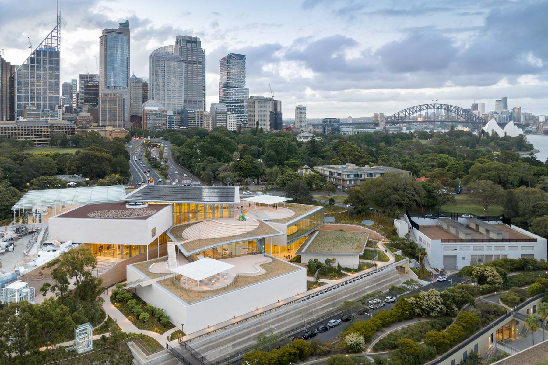 Luftaufnahme des neuen Gebäudes der Art Gallery of New South Wales, 2022, © Iwan Baan