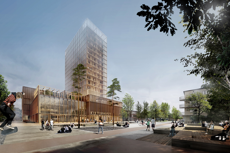 Wettbewerb: White Arkitekter bauen Schwedens höchstes Holzhaus