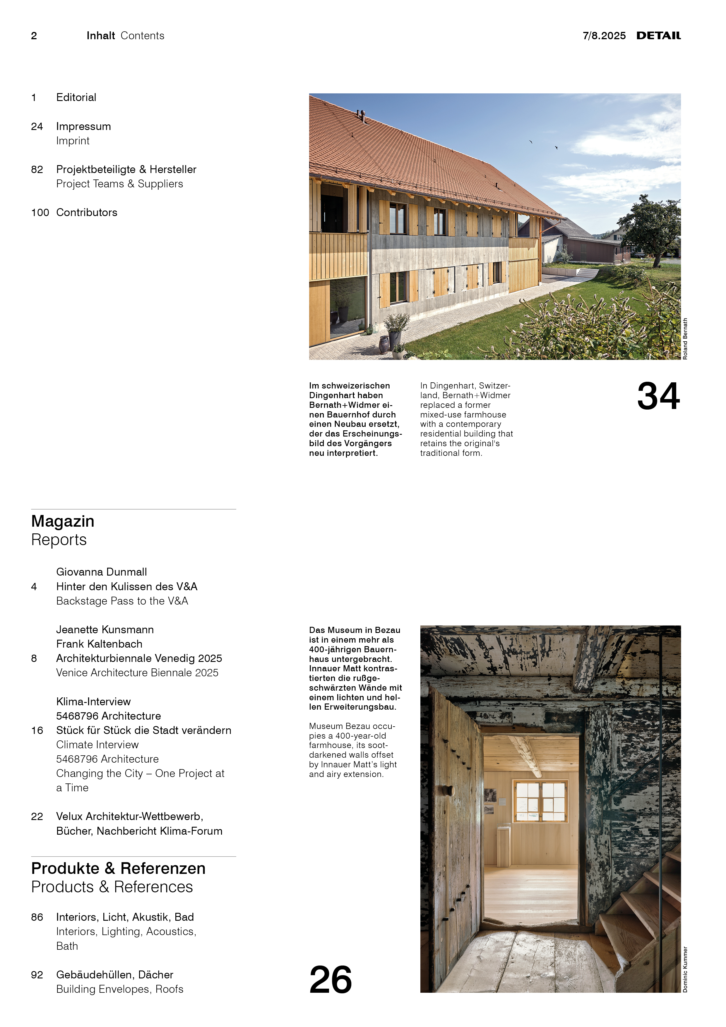 DETAIL 7/8.2025 Inhaltsverzeichnis links