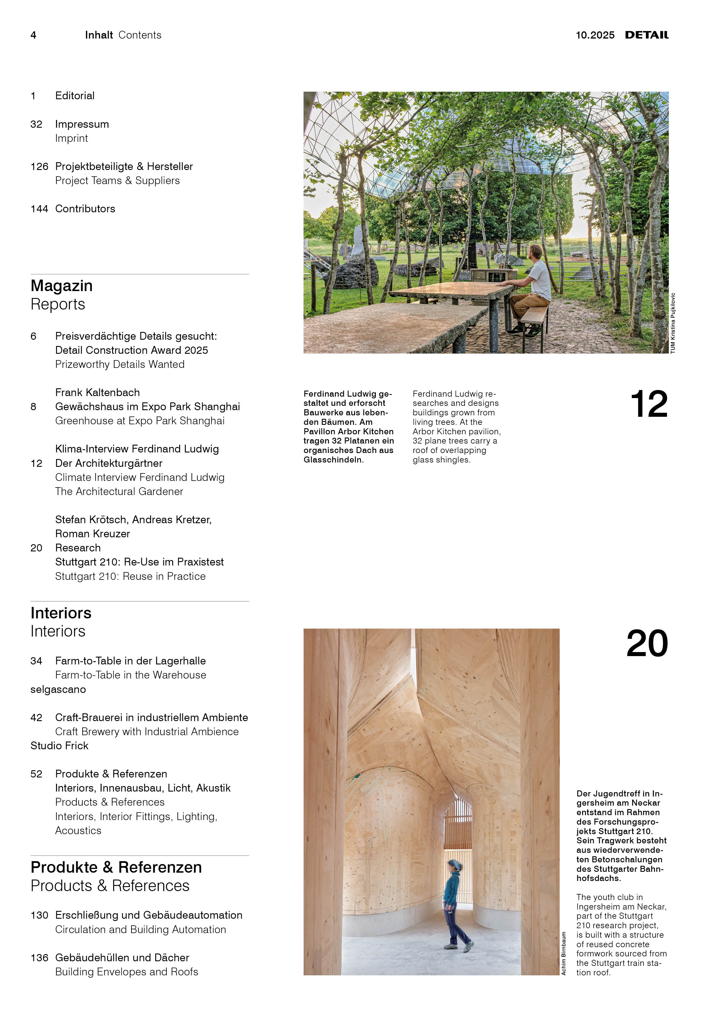 DETAIL 10.2025 Inhaltsverzeichnis links