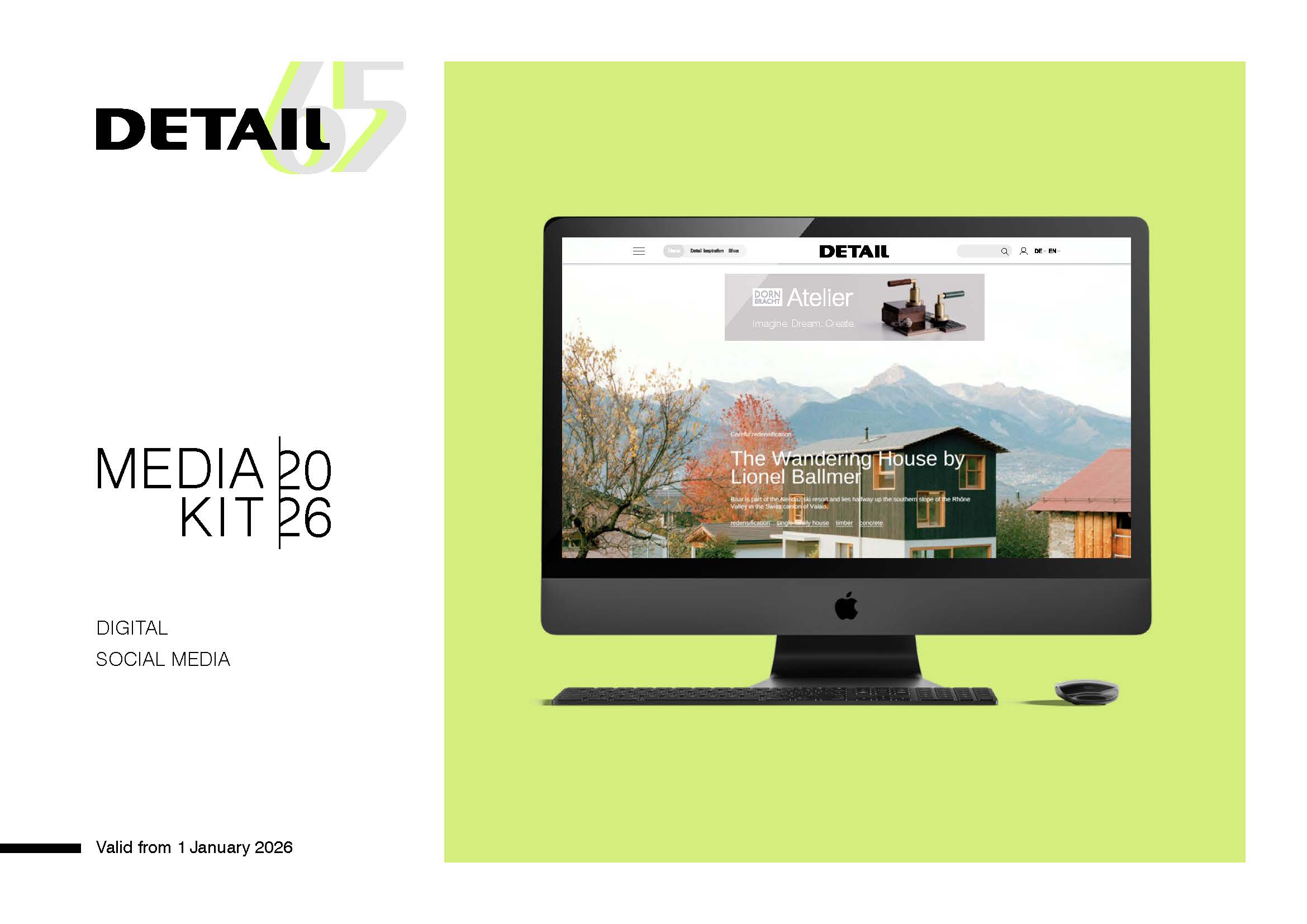 Cover of the DETAIL Media Kit Digital 2026