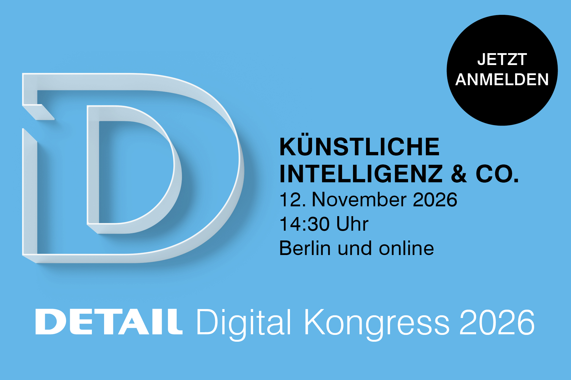 Banner DETAIL Digital Kongress 2026 am 12. November 2026
