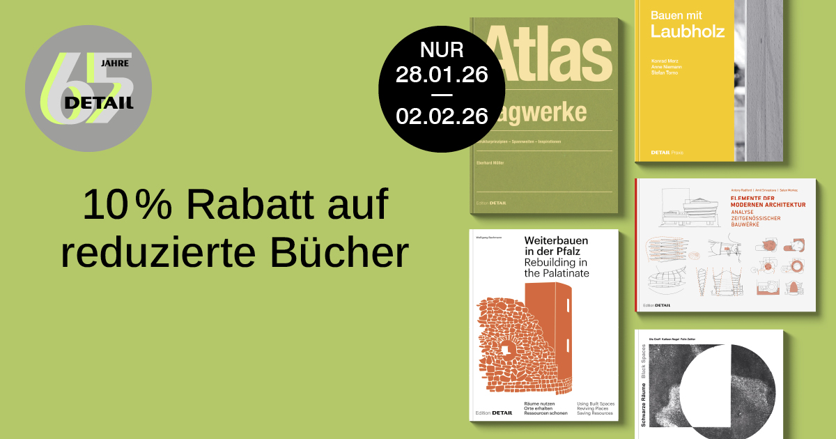 Text: 10 Prozent Rabatt auf reduzierte Bücher nur 26.-30. Juni Buchcover von Edition DETAIL