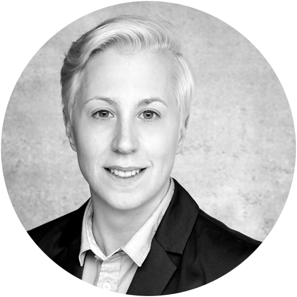 Portrait in black and white of Katharina Brückl