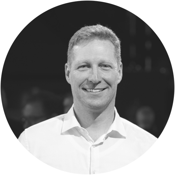 Portrait of Robert Bachmann in black and white