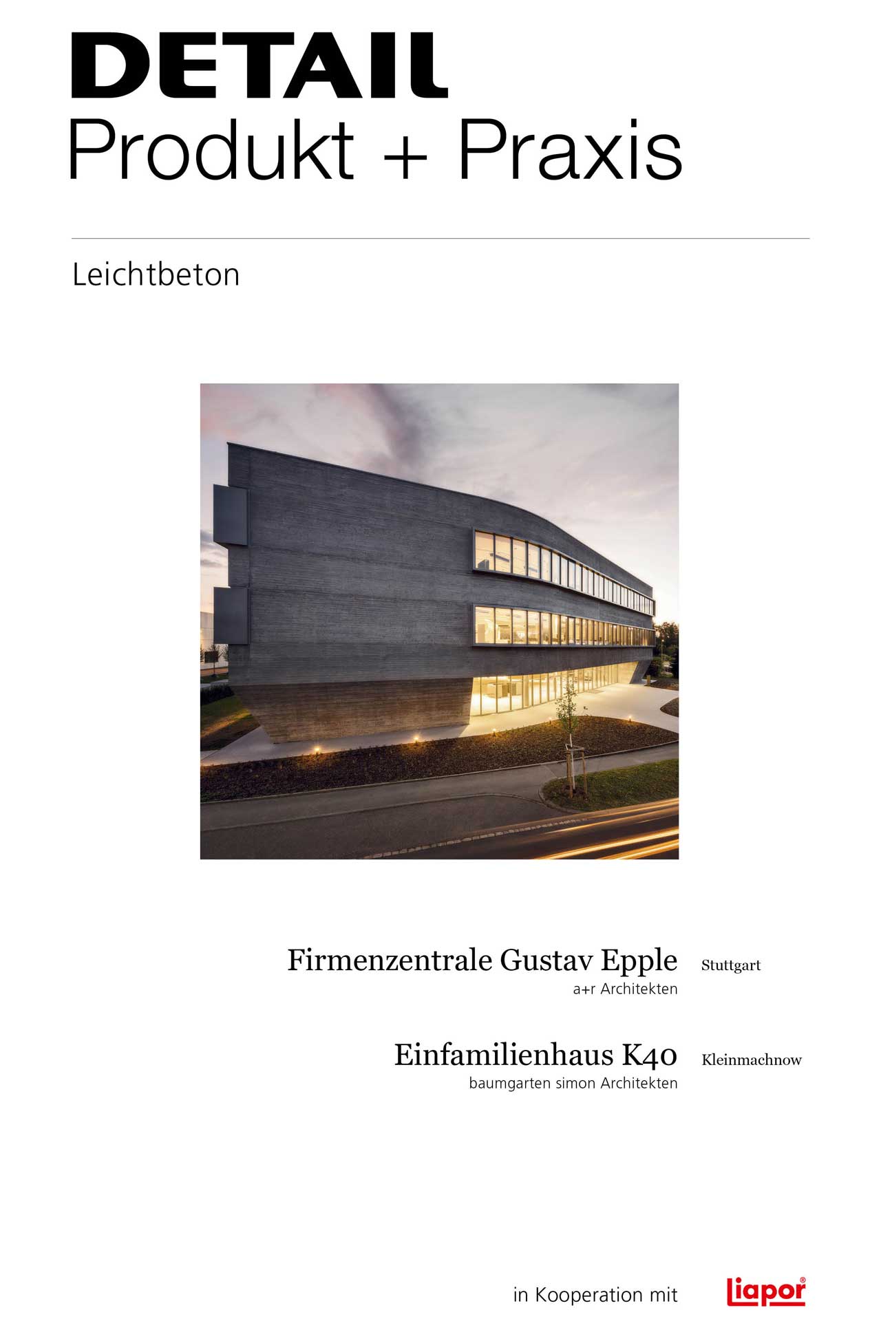 DETAIL Produkt + Praxis für Liapor Cover