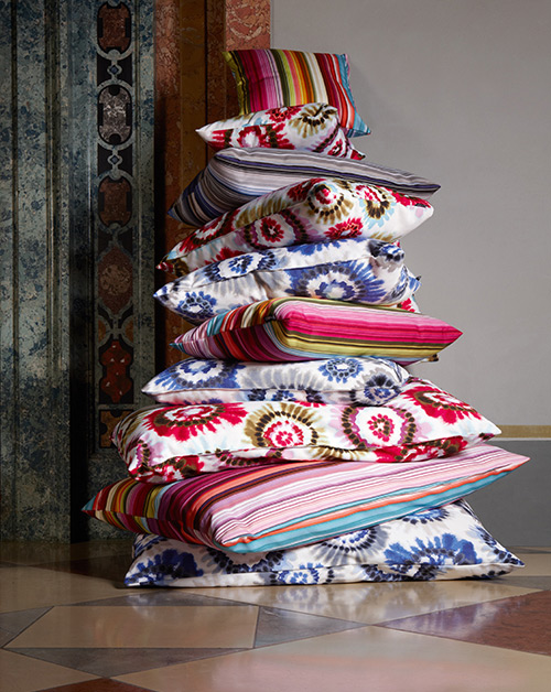 pillow pile Pile of pillows by designer Rolf Benz