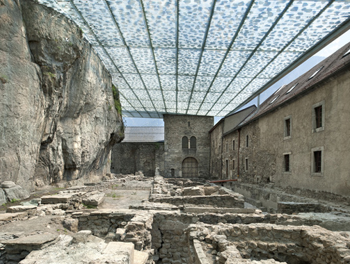 02-ruins from ground level view beneath canopy