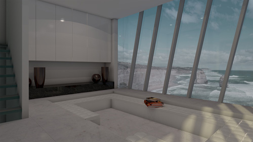Cliff-hanger: Holiday home in Australia