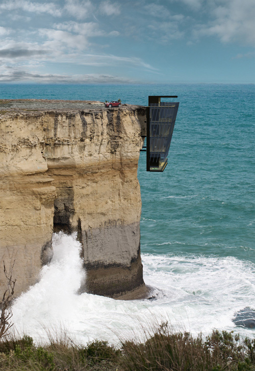 Cliff-hanger: Holiday home in Australia